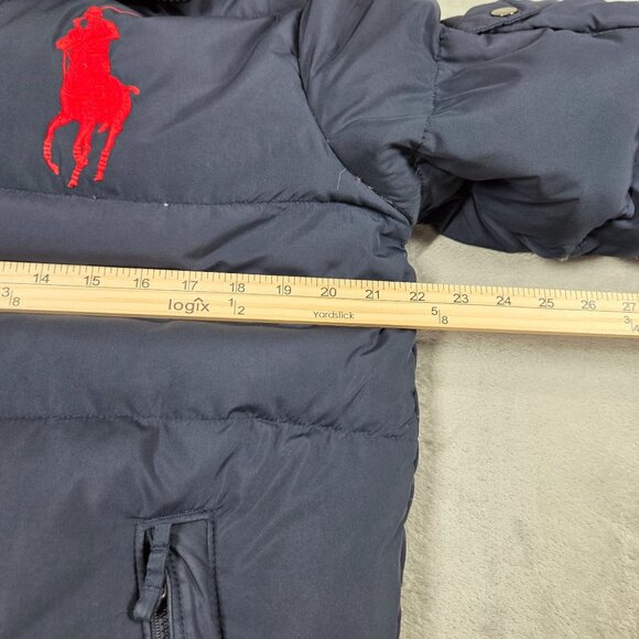 Vintage Polo Ralph Lauren Coat Boys XL Navy Blue Down Filled Puffer Preppy READ - Picture 12 of 13
